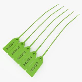 Plastic Numbered Pull Tie Security Tags 3D model