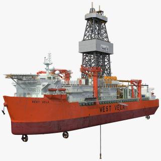 3D WEST VELA Drilling Ship model