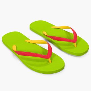 3D Slim Flip Flops Green