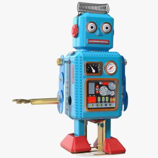 3D model Metal Walking Tin Toy Retro Robot Rigged