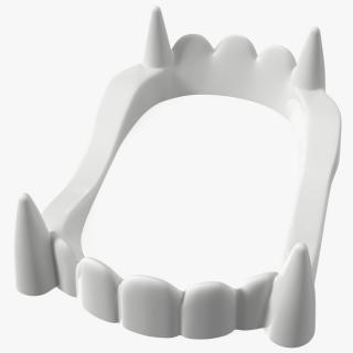 Plastic Vampire Teeth White Rigged 3D model