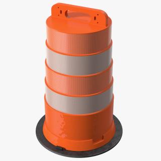 3D model Traffic Safety Barrel with Reflective Stripes