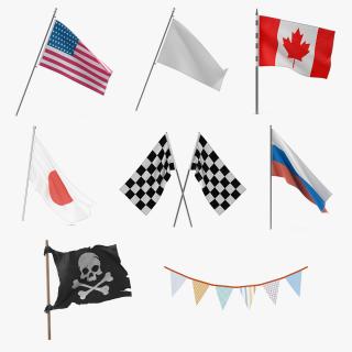 3D Flags 3D Models Collection 2 model