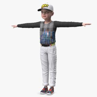 Child Boy Street Style T-Pose 3D model