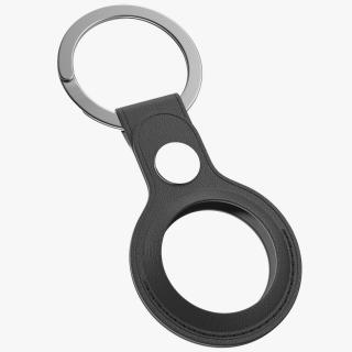 Leather Key Ring Black 3D