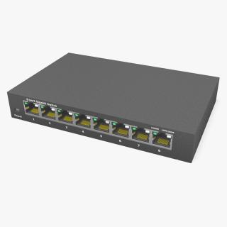 Gigabit Network Switch 8 Port Grey 3D model