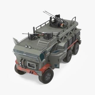 3D Sci-Fi Military Truck Rigged model