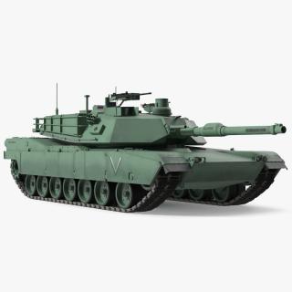 3D Toy M1 Abrams 2 Green Rigged model