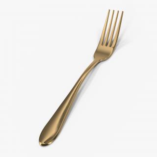 3D Golden Fork 2 model