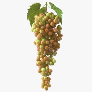 3D Pink Sultana Grape Cluster