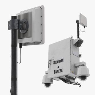 Street CCTV Surveillance Cameras 3D