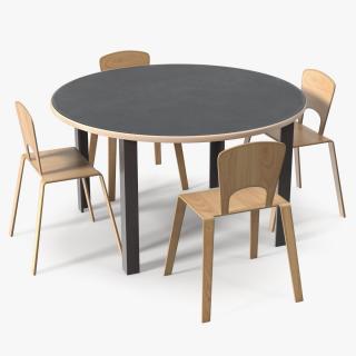 Round Library Table 3D model