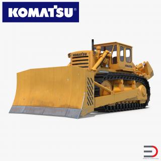 Bulldozer Komatsu Rigged 3D model