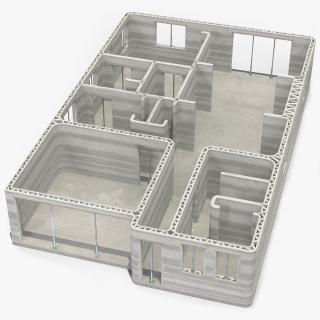 Printed Concrete House Structure 3D