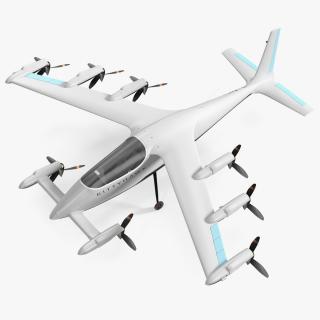 Flying Taxi Kittyhawk White Rigged 3D model