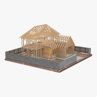 3D model Residential House Framing Structure