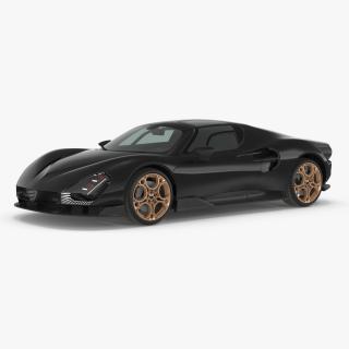 3D Exclusive Supercar Coupe Black Simple Interior