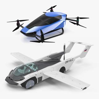 Rigged Flying Cars Collection 3D model