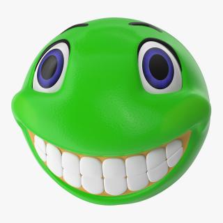 3D Green Smile Face