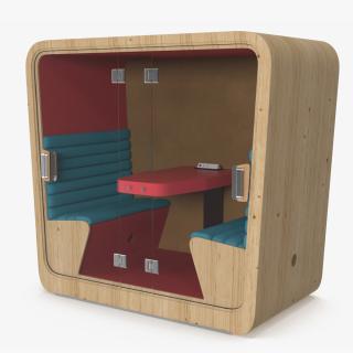 3D Wooden Cube Meeting Pod model