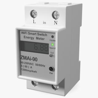 3D model Wifi Smart Energy Monitor Turned On