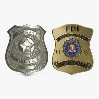 Police Badges Collection 3D model