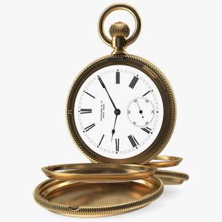 3D model Gold Tiffany Pocket Watch Open