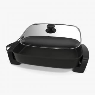 3D Electric Skillet with Glass Cover model