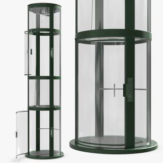 3D Petite Glass Lift Green model