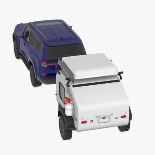 3D Modern SUV with Camping Trailer 2 model