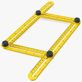 3D model Adjustable Four Sided Folding Measuring Ruler