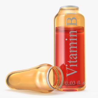 3D model Vitamin B1 1ml Amber Ampoule Opened