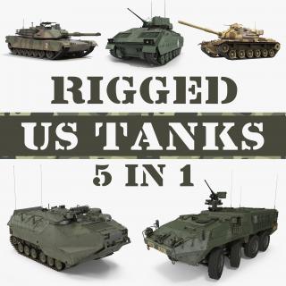 3D Rigged US Tanks Collection