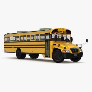 3D American School Bus Rigged