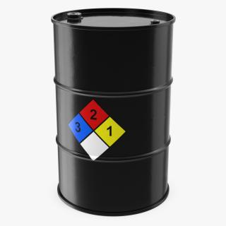 Chemical Barrel with NFPA 704 Diamond 3D