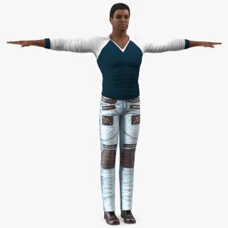 Light Skin City Style Man T Pose 3D