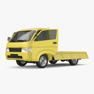 Flatbed Truck for Transportation Rigged 3D model