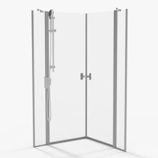 3D model Square Shower Enclosure Chrome