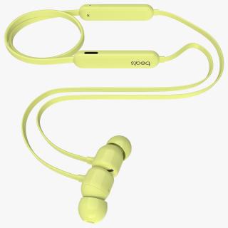 Beats Flex Earphones Yuzu Yellow Folded 3D model