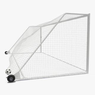 3D model Animated Soccer Ball Flies into Goal Net