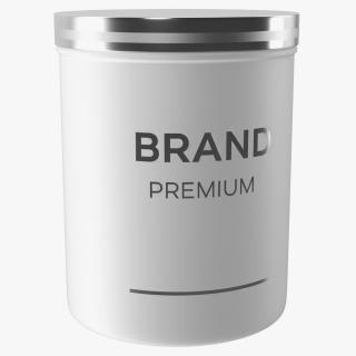 3D White Cosmetic Jar model