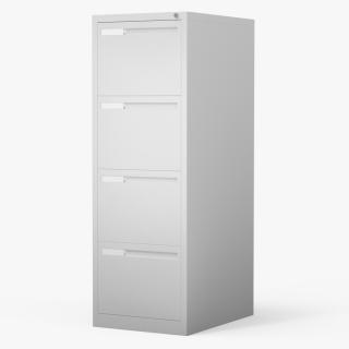 3D Filing Cabinet 4 Drawer Grey model