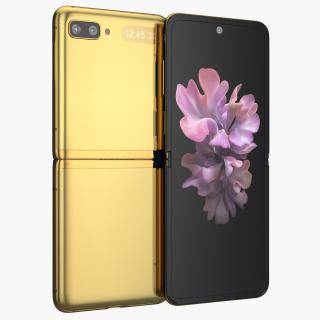 3D Samsung Galaxy Z Flip Mirror Gold model