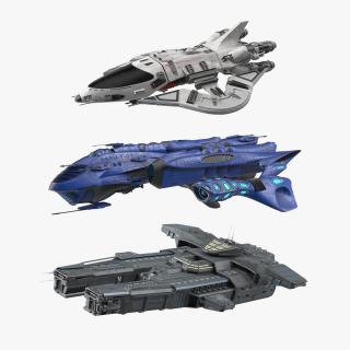 Futuristic Spaceships Collection 3D