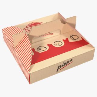 3D Carton Pizza Box with Handle model