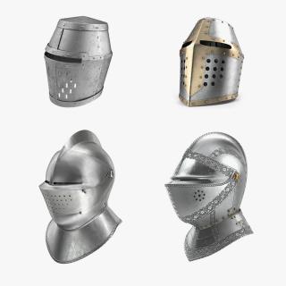 Knight Closed Helmets Collection 3D