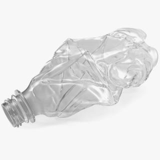 Crushed Empty Plastic Bottle White 3D model