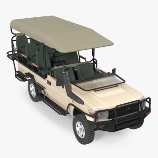 3D model Safari Open Sided 4x4 Vehicle Beige