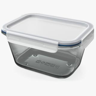 Rectangular Glass Clip Lock Food Container 1800ml 3D model