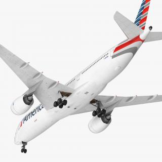 3D model Airbus A350-900 American Airlines Rigged